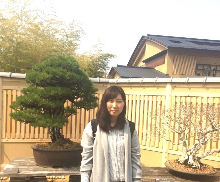 盆栽を見に来た熊谷さん